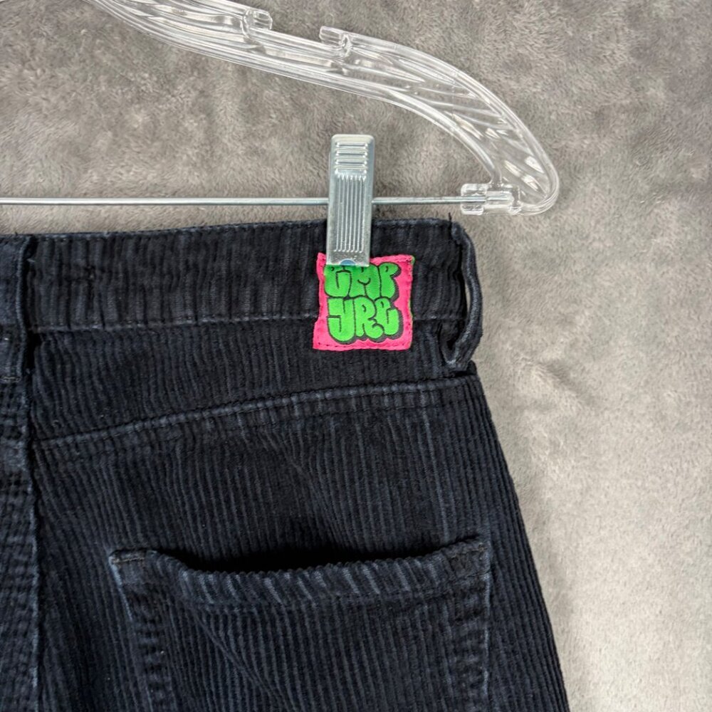 Empyre Tori Black Corduroy Pants Size 0 High Rise Straight Leg Y2K Skate Style - Picture 4 of 9